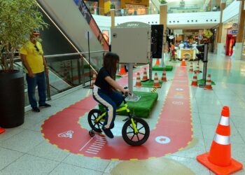Circuito de bike leva educação no trânsito para crianças no Salvador Shopping até este domingo (18)