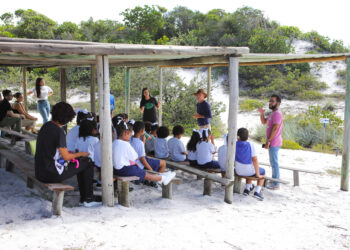 Estudantes participam de ação pelo Dia Mundial do Meio Ambiente no Parque das Dunas