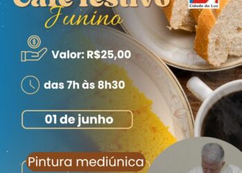 Café Festivo Junino da Cidade da Luz reúne sabores típicos e arte mediúnica em Salvador no domingo, 1º de junho