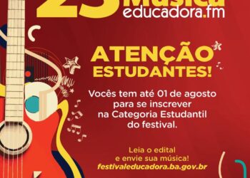 Estudantes de rede pública do Estado têm até o dia 1º de agosto para realizar inscrição no Festival de Música da Rádio Educadora FM