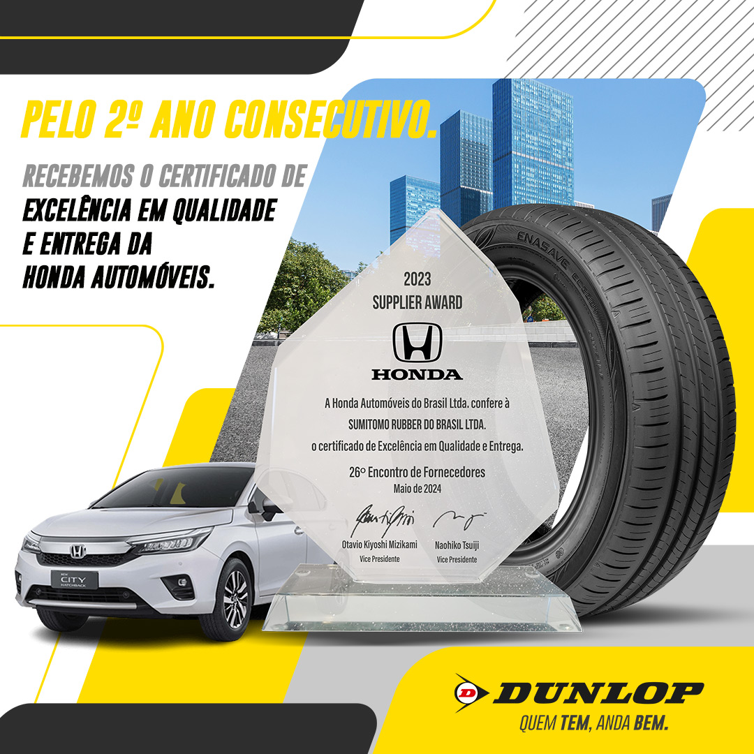 Sumitomo Rubber do Brasil é reconhecida em encontro de fornecedores da Honda Automóveis