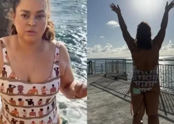 Liberada pelos médicos após cirurgia delicada, Preta Gil curte banho de mar na Bahia