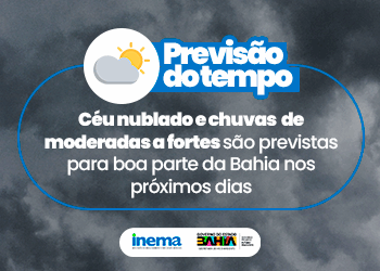 Céu nublado e chuvas moderadas são previstas para boa parte da Bahia nos próximos dias