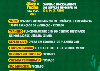 São João: confira o funcionamento dos serviços da Prefeitura de Lauro de Freitas