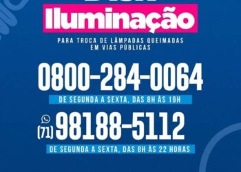 Camaçari: troca de lâmpadas da rede pública pode ser solicitada pelo Disk Iluminação