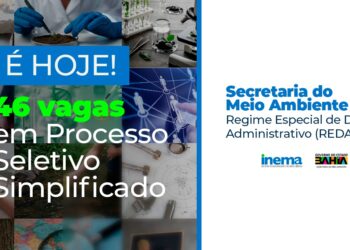 Inscrições para REDA na Secretaria do Meio Ambiente começam nesta segunda-feira (13)
