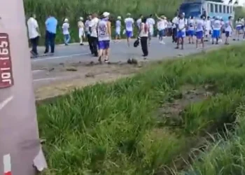 Ônibus com torcedores de organizada do Bahia sofre acidente a caminho de Recife