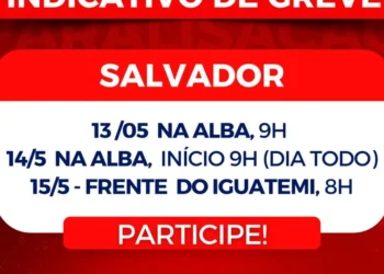 Bahia: servidores da saúde anunciam paralisação de 72 horas a partir desta segunda-feira