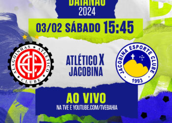 Atlético x Jacobina neste sábado na TVE