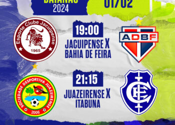 Jacuipense x Bahia de feira e Juazeirense x Itabuna nesta quinta na TVE