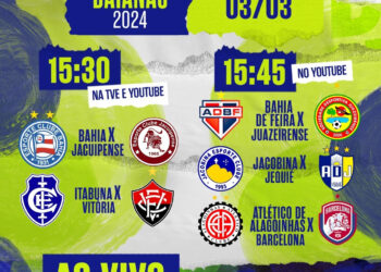 TVE transmite os 5 jogos da última rodada do Campeonato Baiano