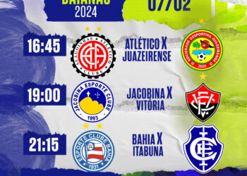 Atlético x Juazeirense, Jacobina x Vitória e Bahia x Itabuna nesta quarta na TVE