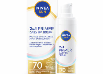 Conheça o novo protetor solar com efeito primer de NIVEA SUN: fórmula 2 em 1 com FPS70 e duplo ácido hialurônico*