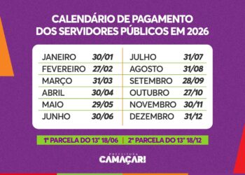 Calendário de pagamento dos servidores para 2026 reafirma compromisso com quitação no último dia útil do mês