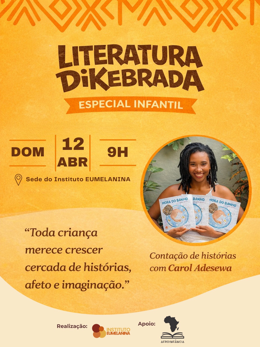 Instituto EUMELANINA realiza edição especial infantil do Literatura Dikebrada em celebração ao Dia Internacional do Livro Infantil (2 de abril)