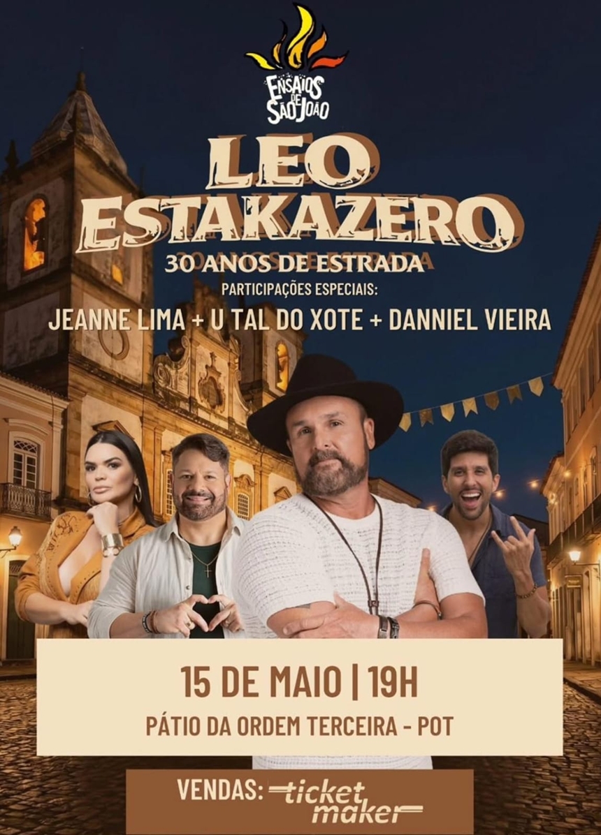 Ensaios de São João de Leo Estakazero recebe Jeanne Lima, U Tal do Xote e Danniel Vieira