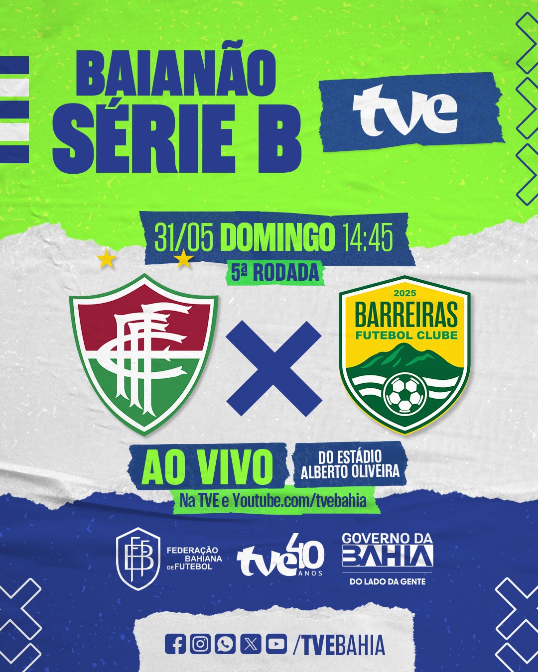 Fluminense e Barreiras neste domingo pela Série B na TVE