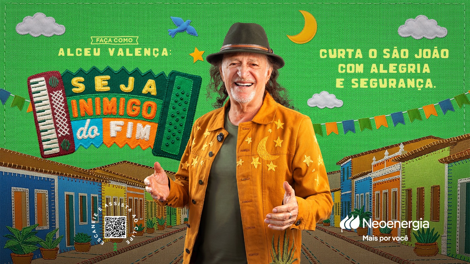 Neoenergia Coelba reforça orientações de segurança com a rede elétrica para o São João em campanha musical estrelada por Alceu Valença