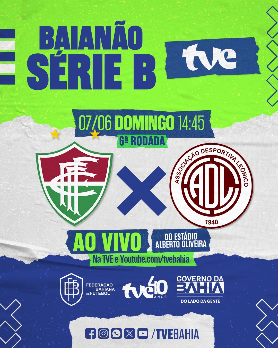 TVE transmite Fluminense e Leônico neste domingo pela Série B do Baianão
