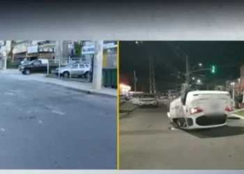 Imbuí: carro capota em acidente