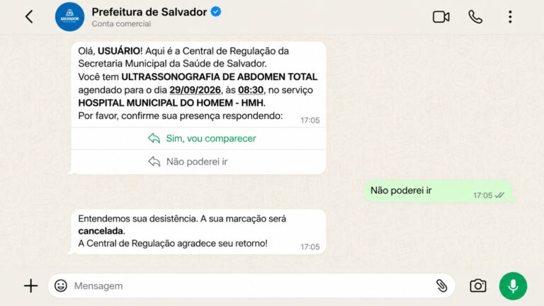 modelo mensagem SMS